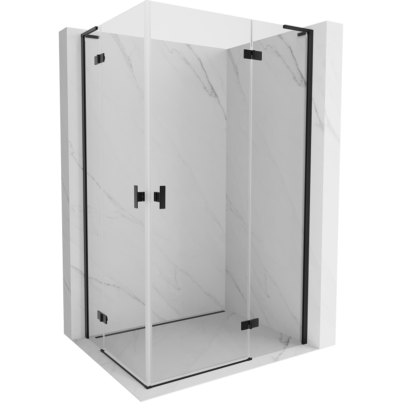 Mexen Mist-H L Duo cabine de douche pivotante droite 80 x 105 cm, transparent, noir - 8A5L-080L-105P-70-00