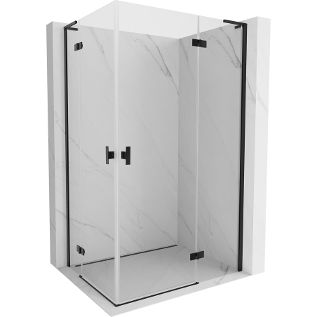 Mexen Mist-H L Duo cabine de douche pivotante droite 80 x 105 cm, transparent, noir - 8A5L-080L-105P-70-00