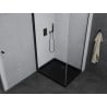 Cabine de douche pivotante Mexen Pretoria 90 x 110 cm, transparente, noire + receveur Flat, noir - 852-090-110-70-00-4070B