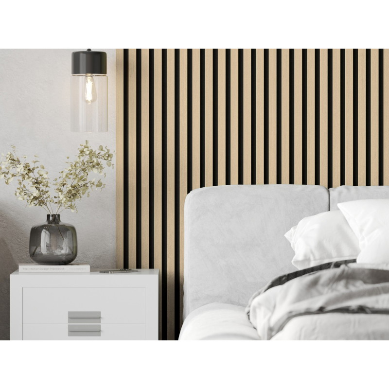 Mexen Lam-F lattes murales acoustiques 275 x 30 cm, feutre 8 mm, placage technique, Chêne Sablé - S105-275307-3015-001