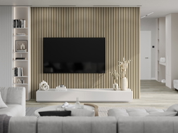 Mexen Lam-F lattes murales acoustiques 275 x 30 cm, feutre 8 mm, placage technique, Chêne Sablé - S105-275307-3015-001