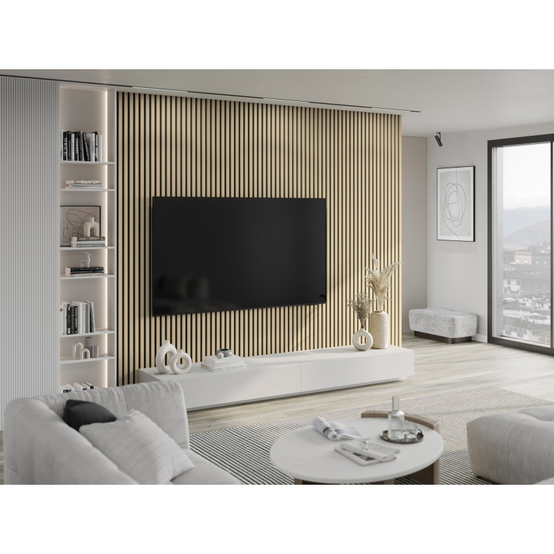Mexen Lam-F lattes murales acoustiques 275 x 30 cm, feutre 8 mm, placage technique, Chêne Sablé - S105-275307-3015-001