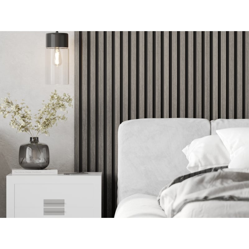 Mexen Lam-B lamelles murales 275 x 30 cm, plaque HDF 4 mm, placage technique, Chêne Argenté - S100-275307-3015-007