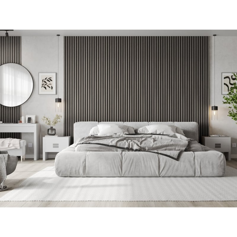Mexen Lam-B lamelles murales 275 x 30 cm, plaque HDF 4 mm, placage technique, Chêne Argenté - S100-275307-3015-007