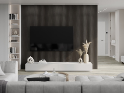 Mexen Lam-B lames murales 275 x 30 cm, panneau HDF 4 mm, placage technique, Noyer Argenté - S100-275307-3015-009
