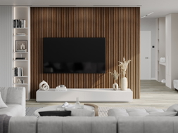 Mexen Lam-B lamelles murales 275 x 30 cm, panneau HDF 4 mm, placage technique, Acajou Rubis - S100-275307-3015-013
