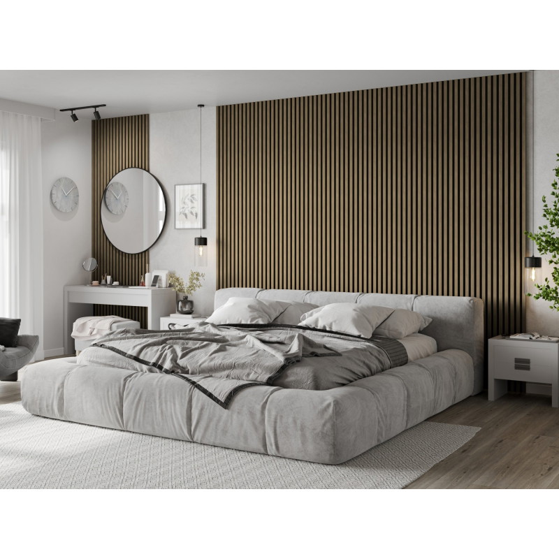Mexen Lam-B lattes murales 275 x 30 cm, panneau HDF 4 mm, placage technique, Noyer Lin - S100-275307-3015-015