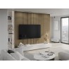 Mexen Lam-B lattes murales 275 x 30 cm, panneau HDF 4 mm, placage technique, Noyer Lin - S100-275307-3015-015