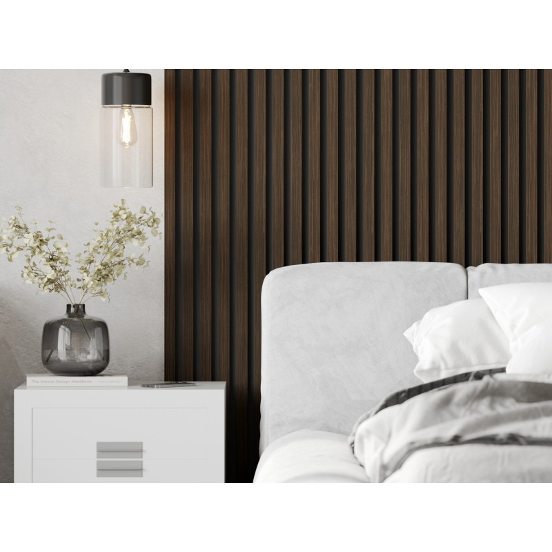 Mexen Lam-B lames murales 275 x 30 cm, panneau HDF 4 mm, placage technique, Noyer Fumé - S100-275307-3015-024