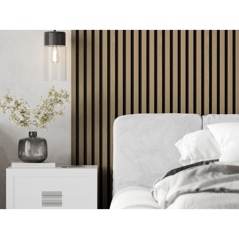 Mexen Lam-F lamelles murales acoustiques 275 x 30 cm, feutre 8 mm, placage technique, Chêne Noble - S105-275307-3015-004