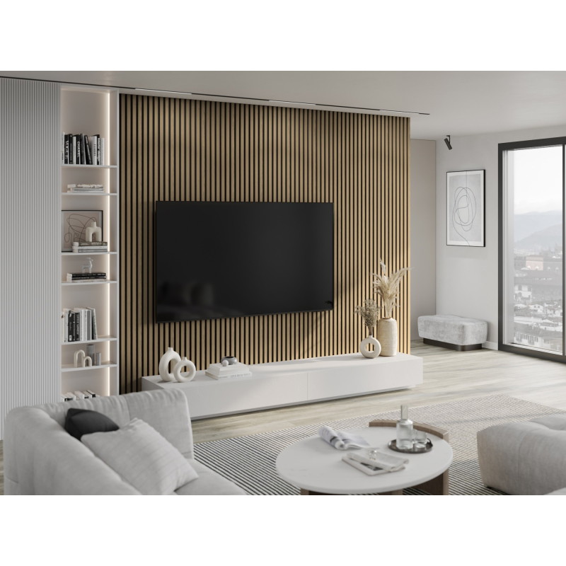 Mexen Lam-F lamelles murales acoustiques 275 x 30 cm, feutre 8 mm, placage technique, Chêne Noble - S105-275307-3015-004