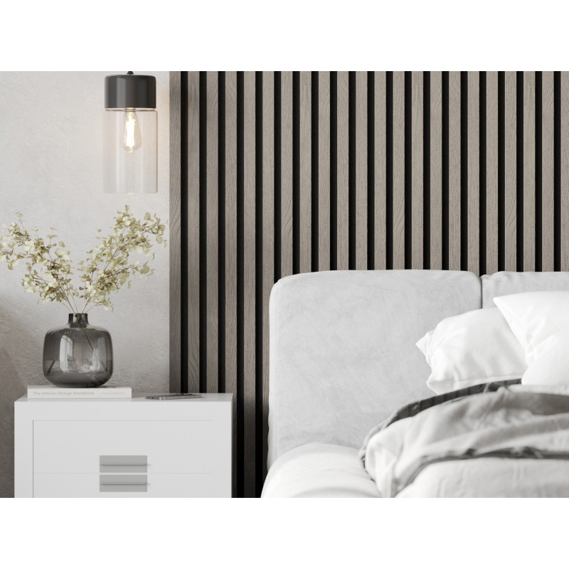 Mexen Lam-F lattes murales acoustiques 275 x 30 cm, feutre 8 mm, placage technique, Chêne Cendré - S105-275307-3015-005