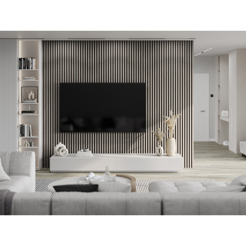 Mexen Lam-F lattes murales acoustiques 275 x 30 cm, feutre 8 mm, placage technique, Chêne Cendré - S105-275307-3015-005
