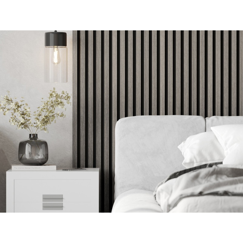 Mexen Lam-F lamelles murales acoustiques 275 x 30 cm, feutre 8 mm, placage technique, Chêne Argenté - S105-275307-3015-007