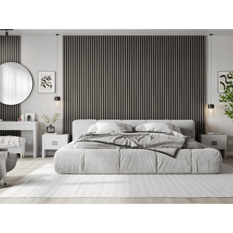Mexen Lam-F lamelles murales acoustiques 275 x 30 cm, feutre 8 mm, placage technique, Chêne Argenté - S105-275307-3015-007