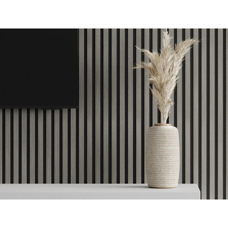 Mexen Lam-F lamelles murales acoustiques 275 x 30 cm, feutre 8 mm, placage technique, Chêne Héritage - S105-275307-3015-008