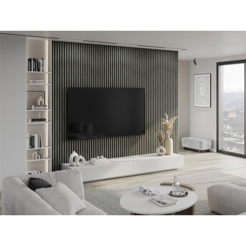 Mexen Lam-F lamelles murales acoustiques 275 x 30 cm, feutre 8 mm, placage technique, Chêne Héritage - S105-275307-3015-008
