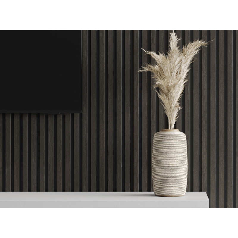 Mexen Lam-F lattes murales acoustiques 275 x 30 cm, feutre 8 mm, placage technique, Noyer Argenté - S105-275307-3015-009