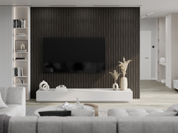 Mexen Lam-F lattes murales acoustiques 275 x 30 cm, feutre 8 mm, placage technique, Noyer Argenté - S105-275307-3015-009