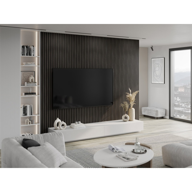 Mexen Lam-F lattes murales acoustiques 275 x 30 cm, feutre 8 mm, placage technique, Noyer Argenté - S105-275307-3015-009