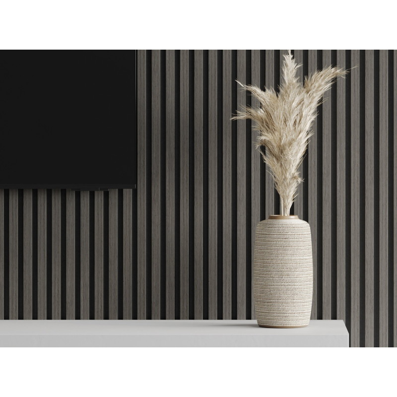Mexen Lam-F lamelles murales acoustiques 275 x 30 cm, feutre 8 mm, placage technique, Chêne Onyx - S105-275307-3015-010