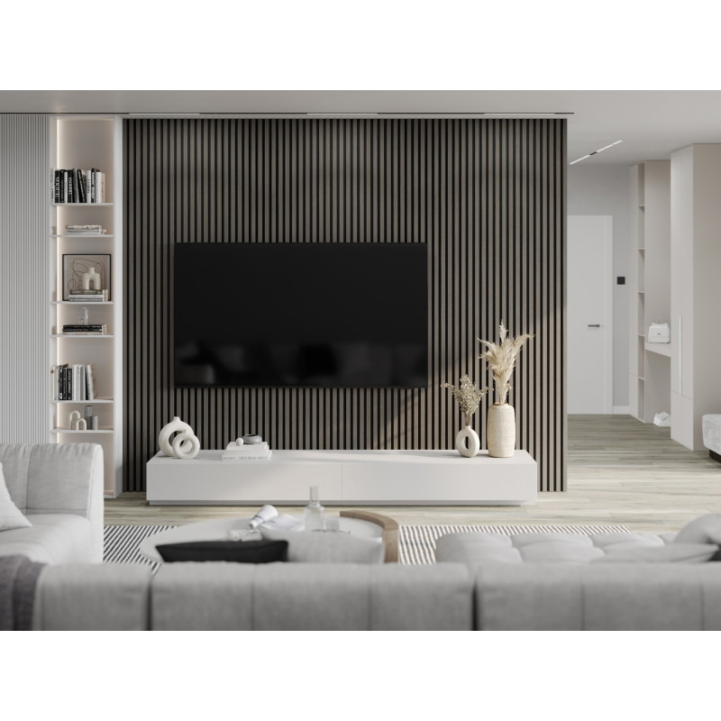 Mexen Lam-F lamelles murales acoustiques 275 x 30 cm, feutre 8 mm, placage technique, Chêne Onyx - S105-275307-3015-010