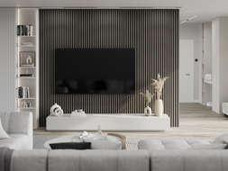Mexen Lam-F lamelles acoustiques murales 275 x 30 cm, feutre 8 mm, placage technique, Chêne Onyx - S105-275307-3015-010