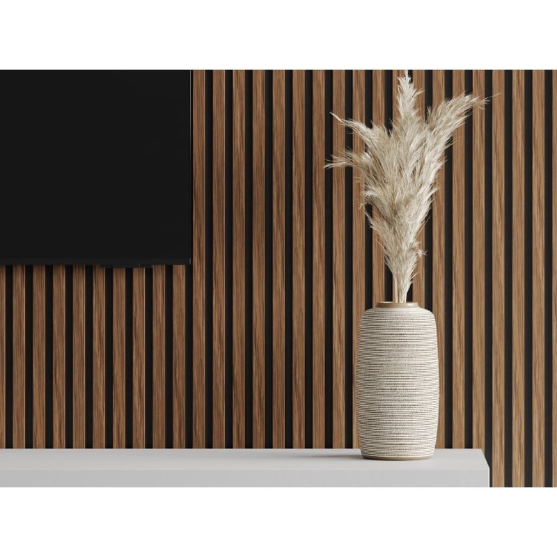 Mexen Lam-F lames murales acoustiques 275 x 30 cm, feutre 8 mm, placage technique, Acajou Rubis - S105-275307-3015-013