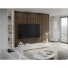 Mexen Lam-F lattes murales acoustiques 275 x 30 cm, feutre 8 mm, placage technique, Noyer Cacao - S105-275307-3015-018
