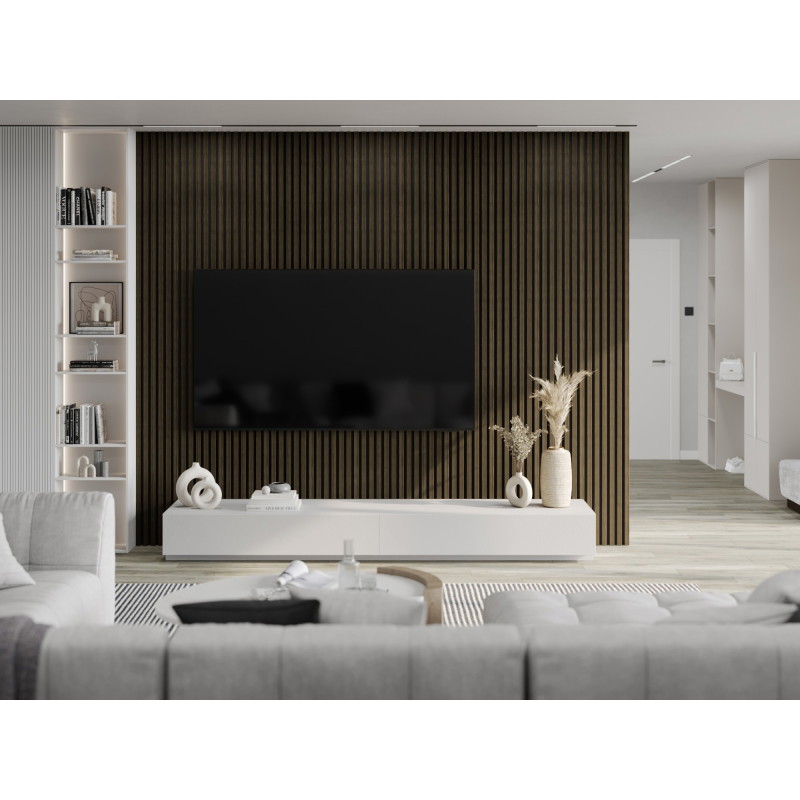Mexen Lam-F lamelles murales acoustiques 275 x 30 cm, feutre 8 mm, placage technique, Ébène Royal - S105-275307-3015-020