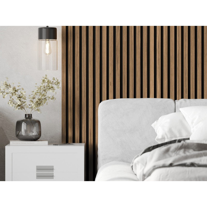 Mexen Lam-F lamelles murales acoustiques 275 x 30 cm, feutre 8 mm, placage technique, Noyer Clair - S105-275307-3015-017