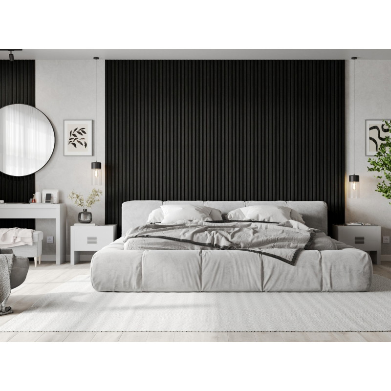 Mexen Lam-F lamelles murales acoustiques 275 x 30 cm, feutre 8 mm, placage technique, Chêne Noir Argenté