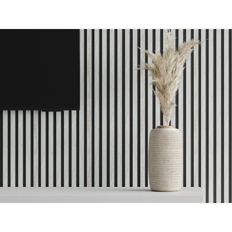 Mexen Lam-B lamelles murales 275 x 31,5 cm, panneau HDF 4 mm, Chêne Glacé - S100-275317-2812-061
