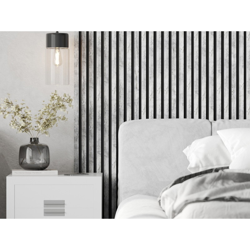 Mexen Lam-B lamelles murales 275 x 31,5 cm, panneau HDF 4 mm, Chêne Blanchi - S100-275317-2812-064