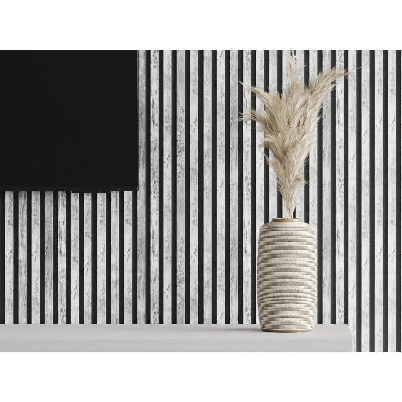 Mexen Lam-B lamelles murales 275 x 31,5 cm, panneau HDF 4 mm, Chêne Blanchi - S100-275317-2812-064