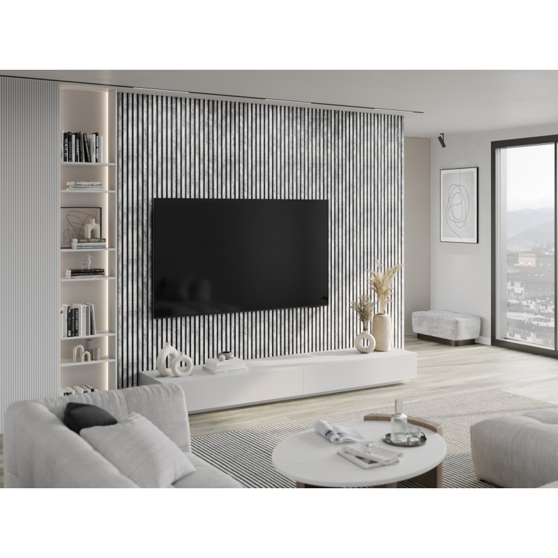 Mexen Lam-B lamelles murales 275 x 31,5 cm, panneau HDF 4 mm, Chêne Blanchi - S100-275317-2812-064