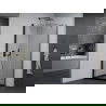 Mexen Pretoria cabine de douche pivotante 100 x 100 cm, transparent, noir + receveur Plat, noir - 852-100-100-70-00-4070B