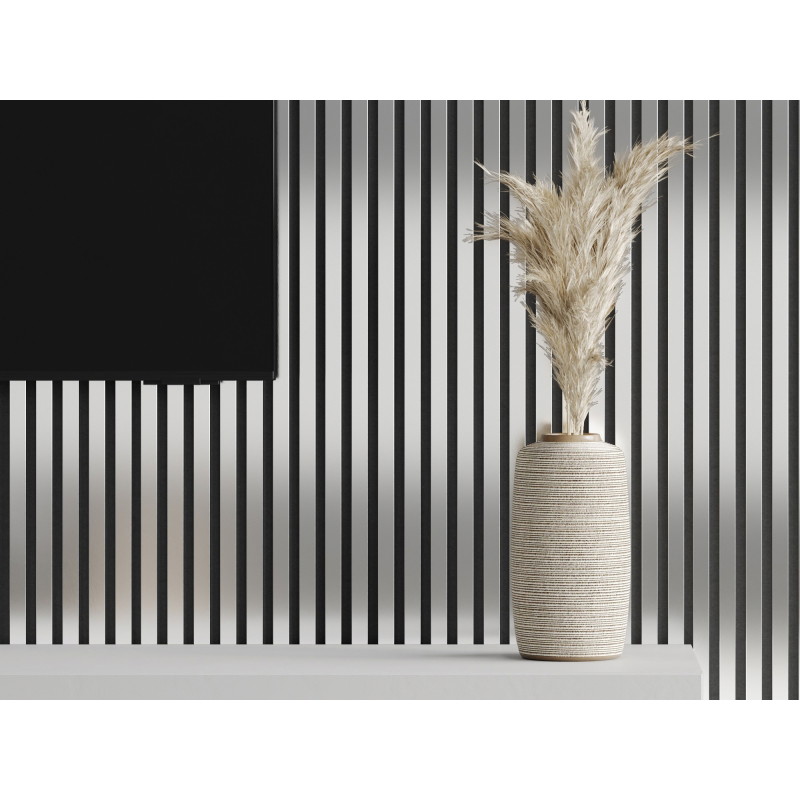 Mexen Lam-F lamelles murales acoustiques 275 x 31,5 cm, feutre 6 mm, Argent - S105-275317-2812-056