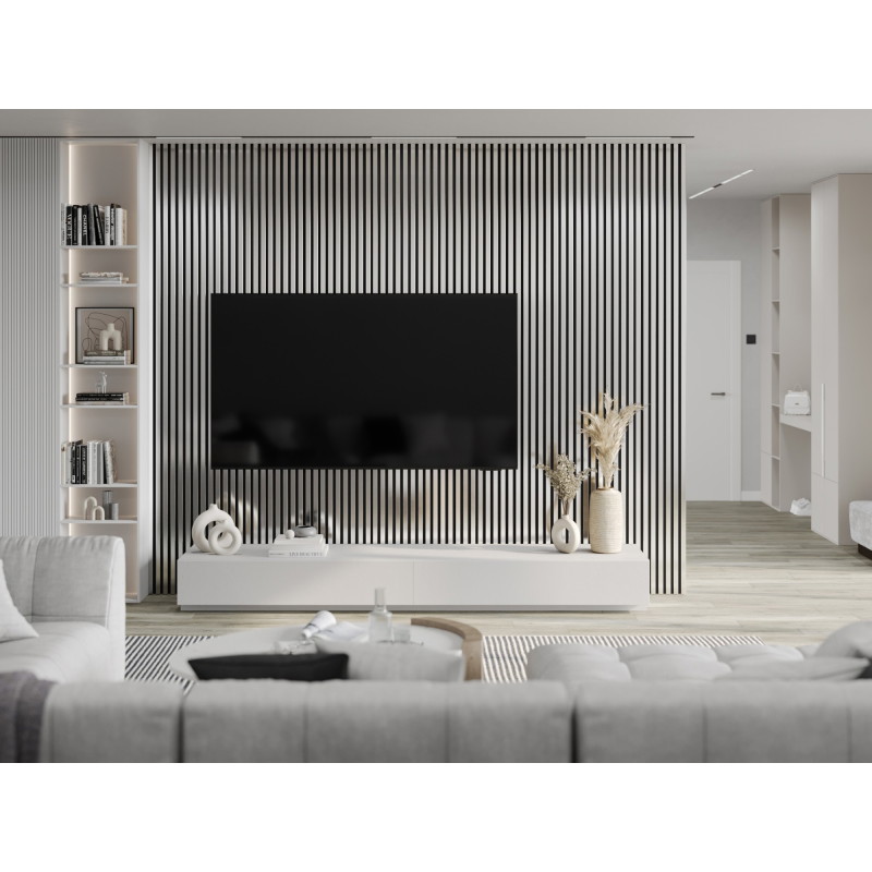 Mexen Lam-F lamelles murales acoustiques 275 x 31,5 cm, feutre 6 mm, Argent - S105-275317-2812-056