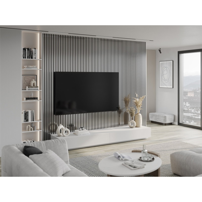 Mexen Lam-F lamelles murales acoustiques 275 x 31,5 cm, feutre 6 mm, Argent - S105-275317-2812-056