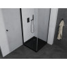 Mexen Pretoria cabine de douche pivotante 100 x 100 cm, transparente, noire + receveur Flat, noir - 852-100-100-70-00-4070B