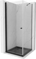 Mexen Pretoria cabine de douche pivotante 100 x 100 cm, transparent, noir + receveur Plat, noir - 852-100-100-70-00-4070B