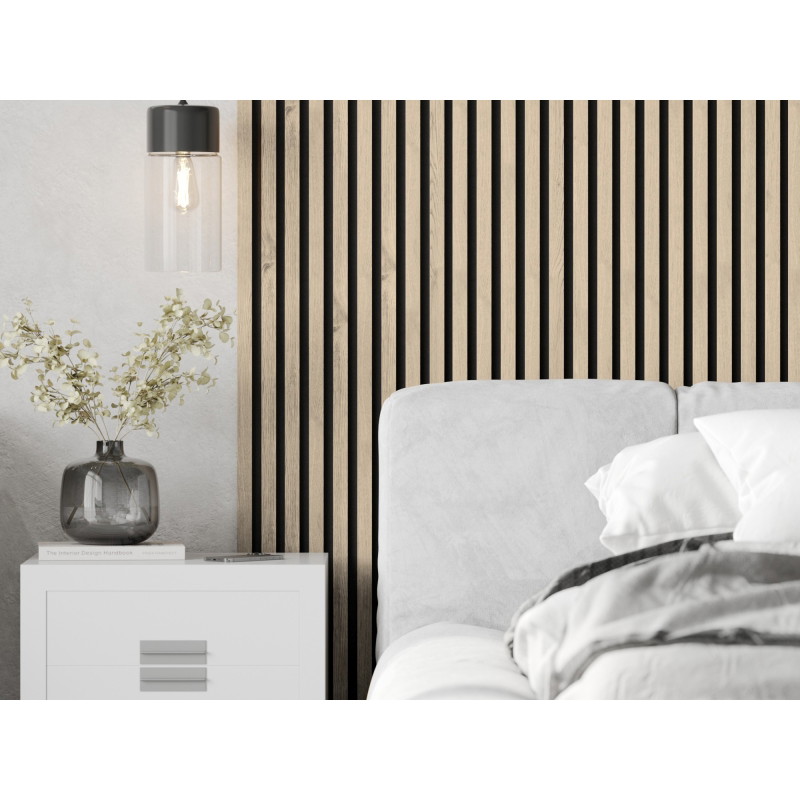 Mexen Lam-F lames murales acoustiques 275 x 31,5 cm, feutre 6 mm, Chêne Perlé - S105-275317-2812-058