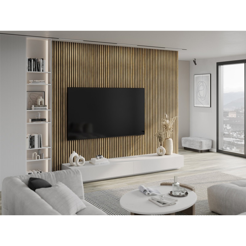 Mexen Lam-F lames murales acoustiques 275 x 31,5 cm, feutre 6 mm, Chêne Miel - S105-275317-2812-066