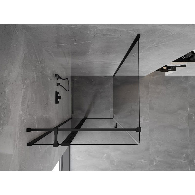 Mexen Mist T cabine de douche pivotante 75 x 75 cm, transparent, noire - 8A4T-075-075-70-00