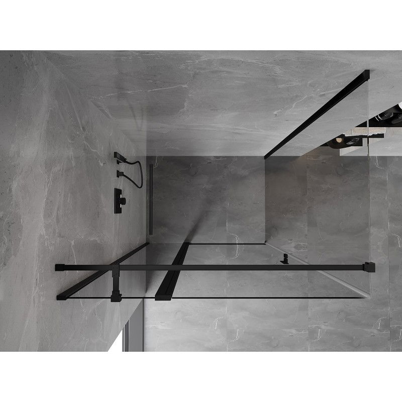 Mexen Mist T cabine de douche pivotante 115 x 75 cm, transparente, noire - 8A4T-115-075-70-00