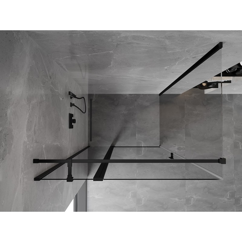 Mexen Mist T cabine de douche pivotante 115 x 80 cm, transparent, noir - 8A4T-115-080-70-00