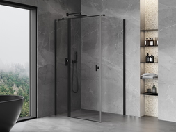 Mexen Mist T cabine de douche pivotante 120 x 90 cm, transparente, noire - 8A4T-120-090-70-00