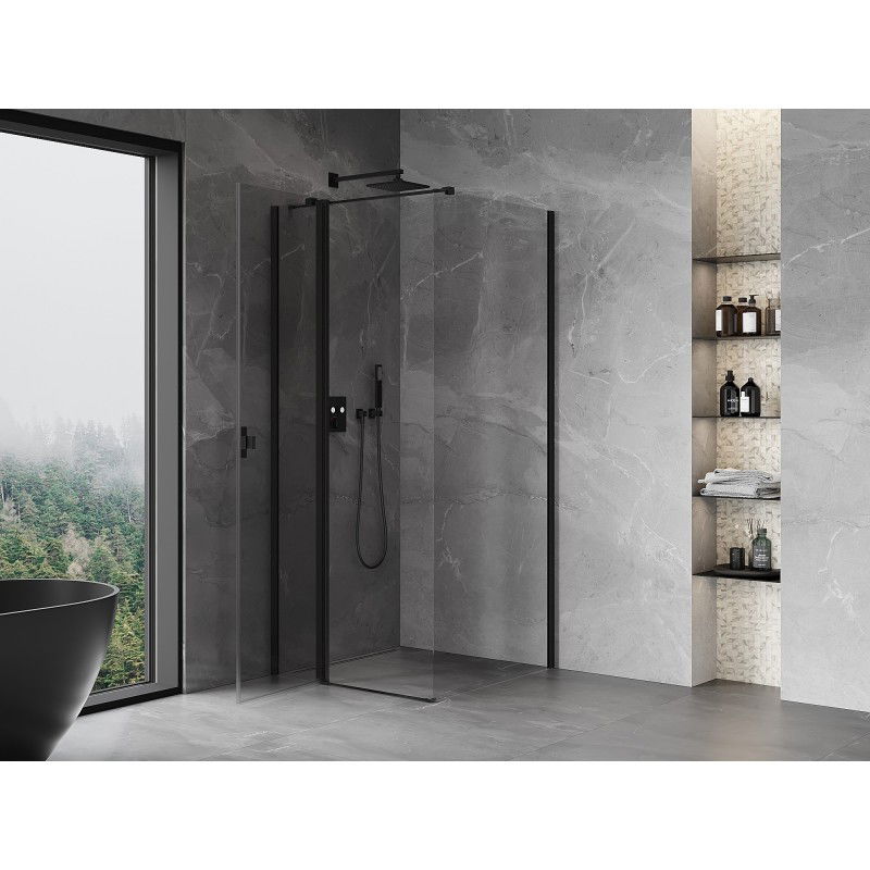 Mexen Mist T cabine de douche pivotante 100 x 100 cm, transparent, noire - 8A4T-100-100-70-00