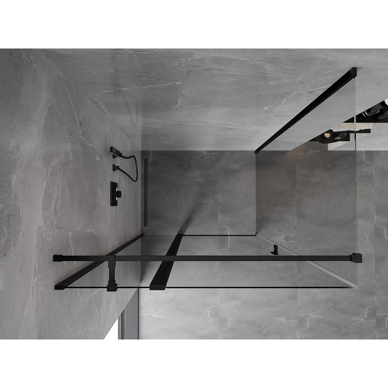 Mexen Mist T cabine de douche pivotante 80 x 110 cm, transparent, noir - 8A4T-080-110-70-00